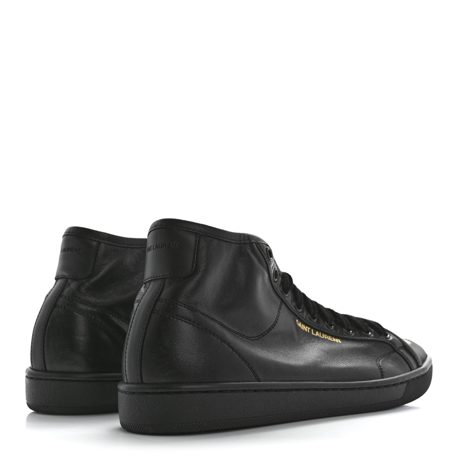 Saint Laurent Lambskin Womens Court Classic SL/39 Mid Top Sneakers 39 Black 5 of 9