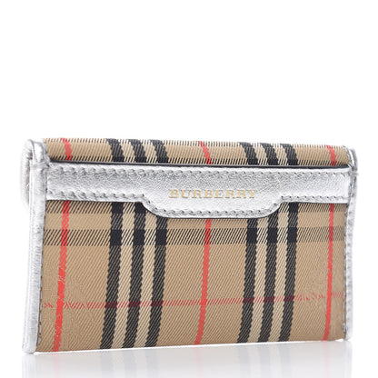 Burberry Smooth Calfskin 1983 Knight Check Envelope Card Case Silver 3 of 7