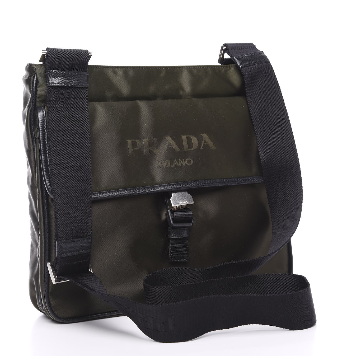 Prada Nylon Vela Flat Messenger Bag Mimetico 2 of 9