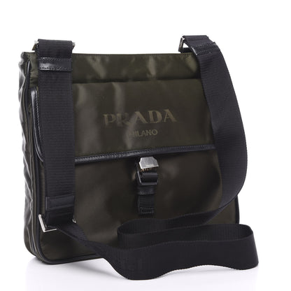 Prada Nylon Vela Flat Messenger Bag Mimetico 2 of 9