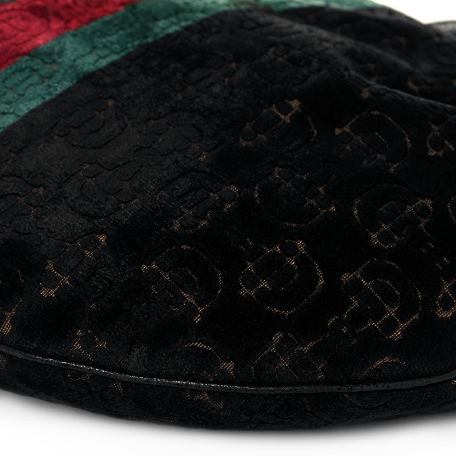 Gucci Velvet Horsebit Embossed Glam Hobo Black 11 of 12