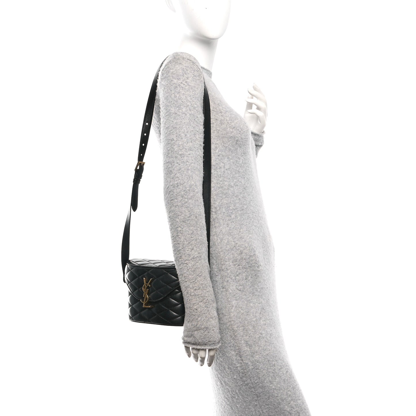 Lambskin Matelasse Monogram June Box Bag Black