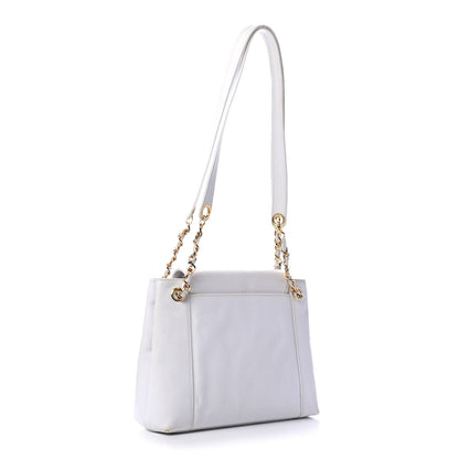 Chanel Caviar Flap Shoulder Bag White 2 of 6