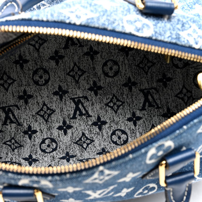 Louis Vuitton Monogram Jacquard Denim Speedy Bandouliere 25 Bleu 5 of 9
