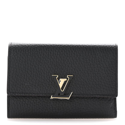 Louis Vuitton Taurillon Capucines Compact Wallet Black 1 of 11