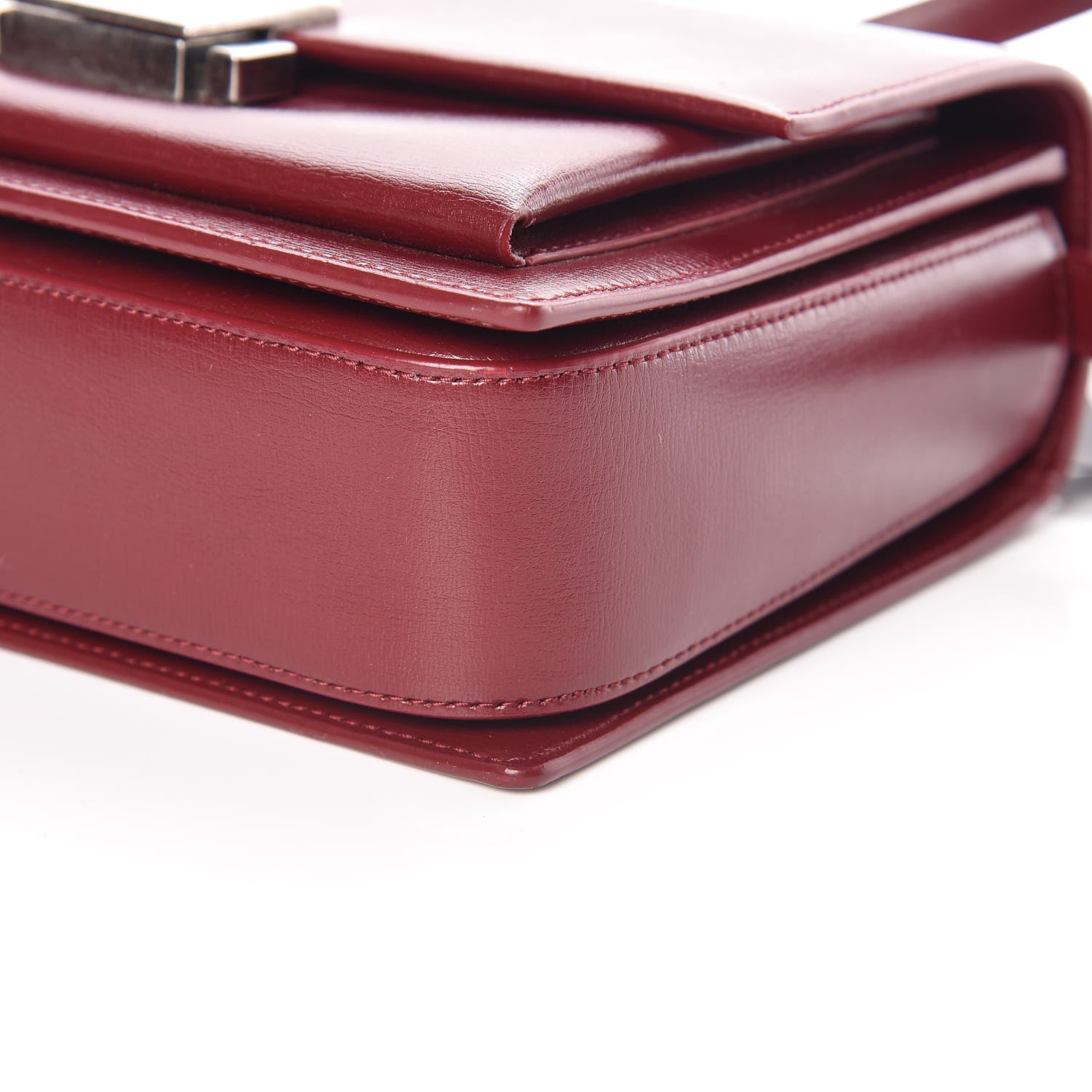 Saint Laurent Calfskin Medium Bellechasse Satchel Burgundy 10 of 12