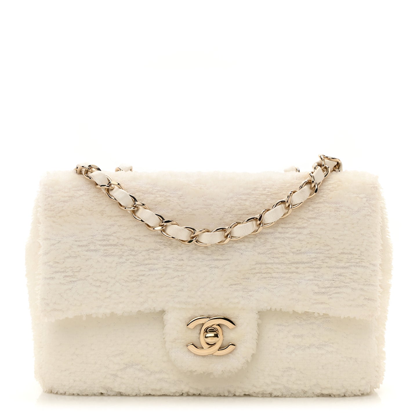 Sequin Mini Rectangular Flap White