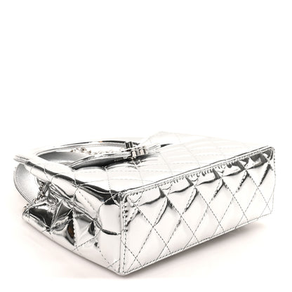 Chanel Mirror Calfskin Metallic Calfskin Quilted Nano Kelly Shopper Silvery 4 of 11
