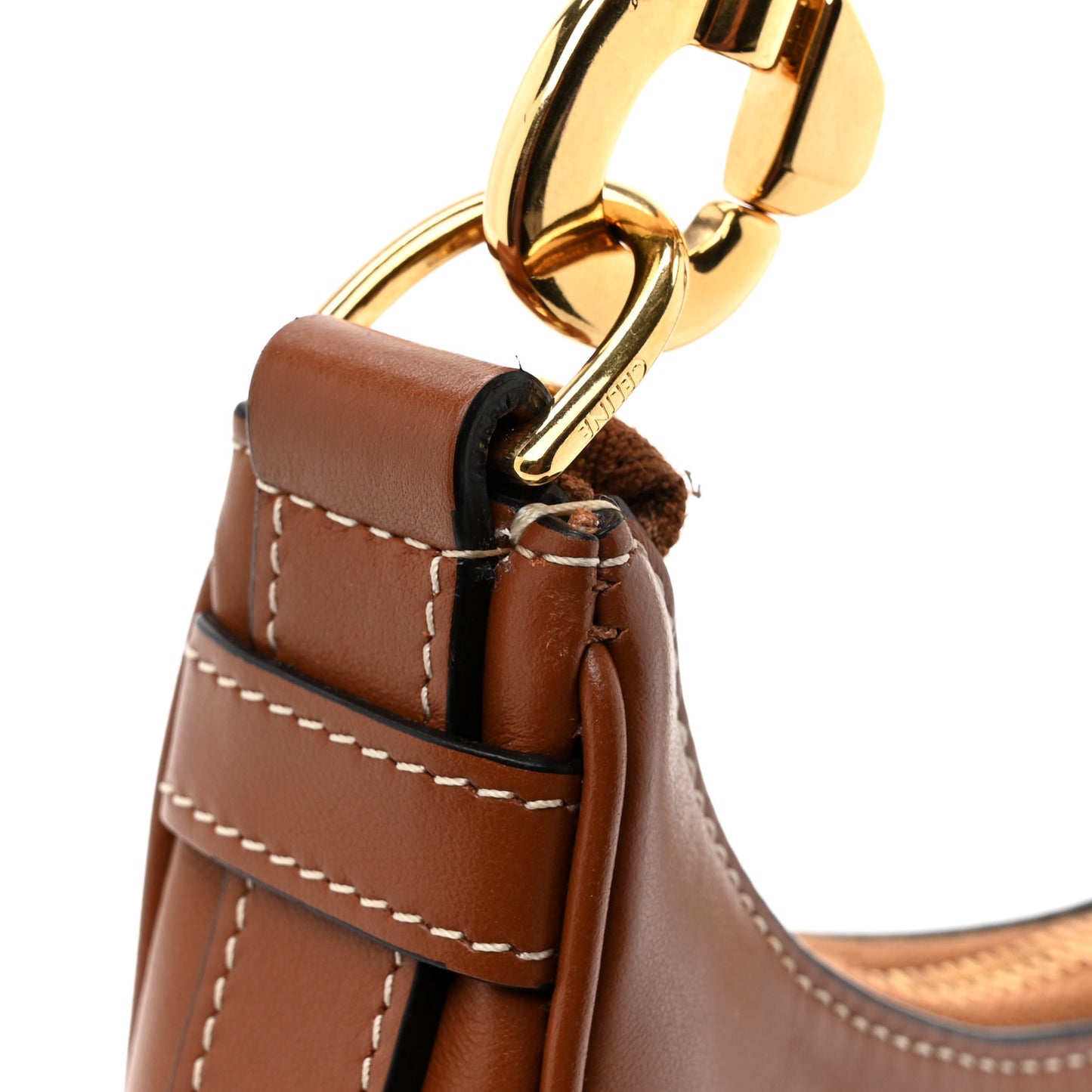 Smooth Calfskin Medium Strap Ava Shoulder Bag Tan