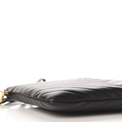 Saint Laurent Calfskin Matelasse Chevron Monogram A5 Wristlet Black 6 of 10