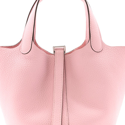 Hermes Taurillon Clemence Picotin Lock 18 PM Rose Sakura 8 of 10