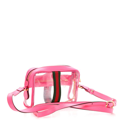 Gucci Vinyl Web Mini Ophidia Transparent Shoulder Bag Fluorescent Fuchsia 3 of 12