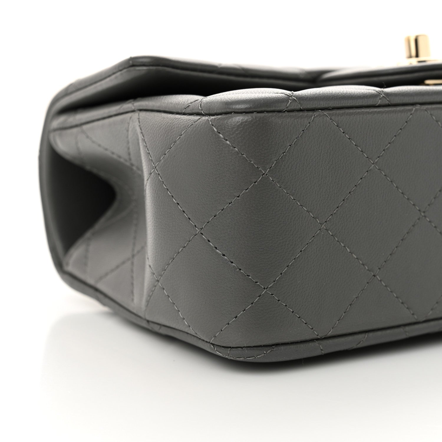 Chanel Lambskin Quilted Mini Top Handle Rectangular Flap Grey 9 of 11