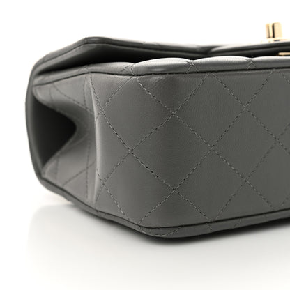 Chanel Lambskin Quilted Mini Top Handle Rectangular Flap Grey 9 of 11