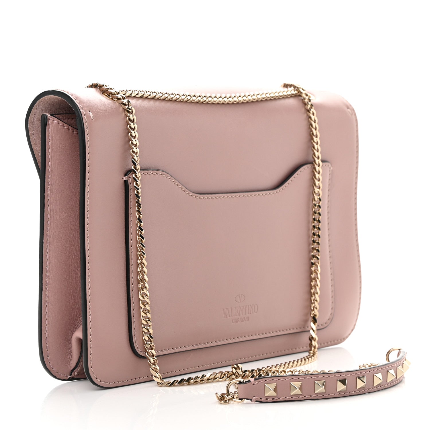 Valentino Garavani Vitello Medium Rockstud Demilune Shoulder Bag Lipstick 3 of 18