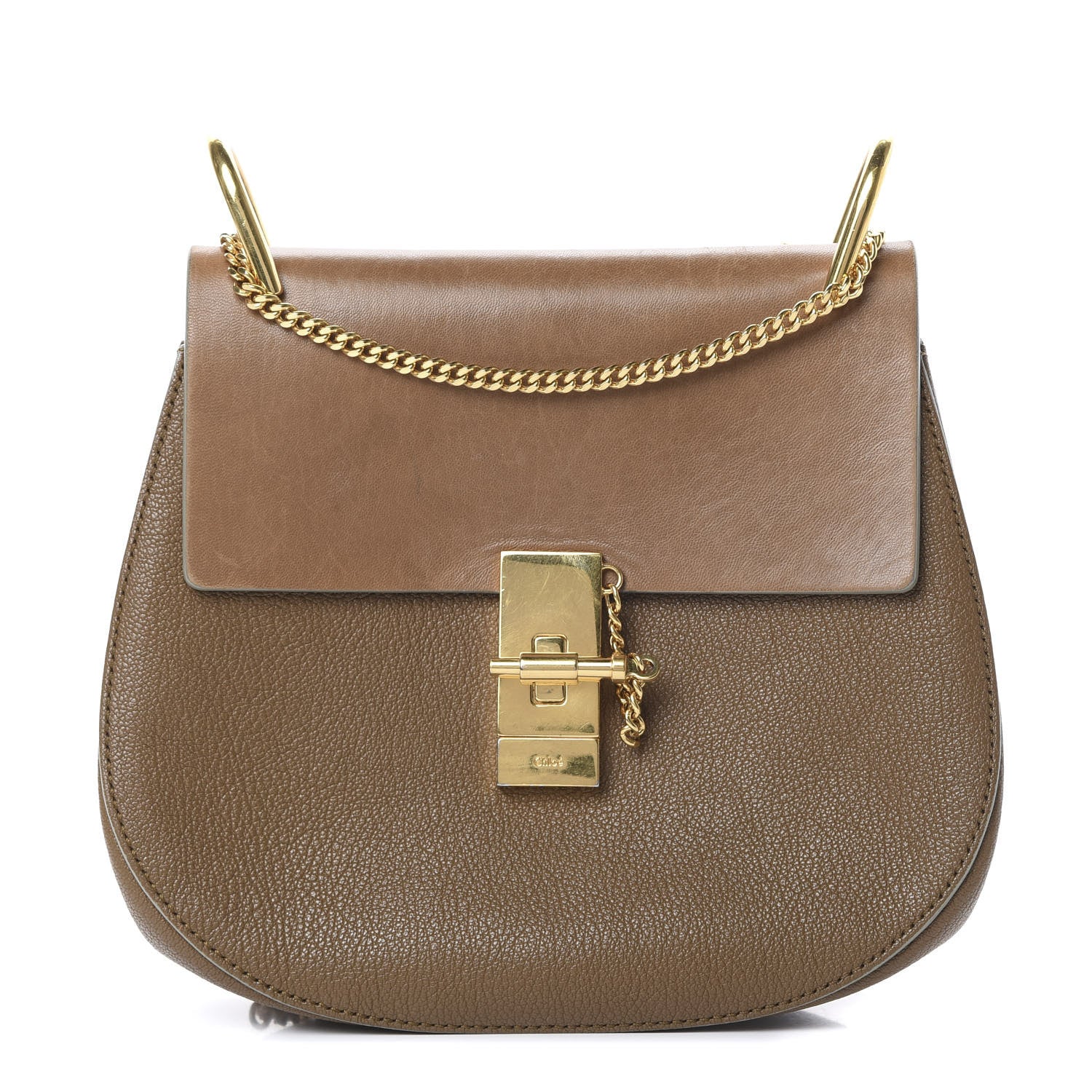 Chloe Grained Lambskin Drew Shoulder Bag Woody Khaki 1 of 16