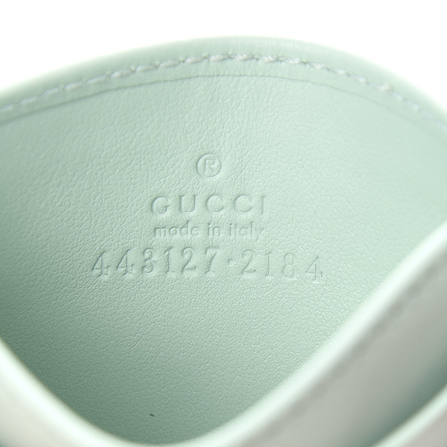 Gucci Calfskin Matelasse GG Marmont Card Holder Water Green 5 of 6