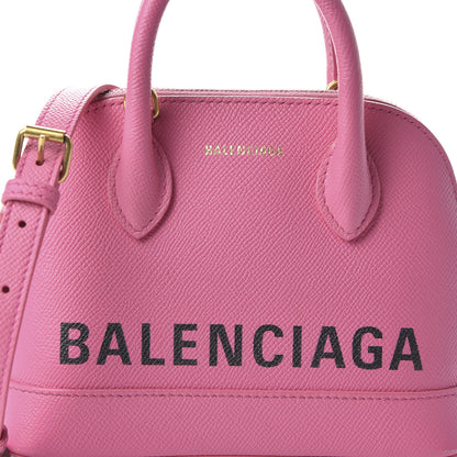 Balenciaga Signature Grained Calfskin Logo XXS Ville Top Handle Bag Rose Bubblegum Black 9 of 9