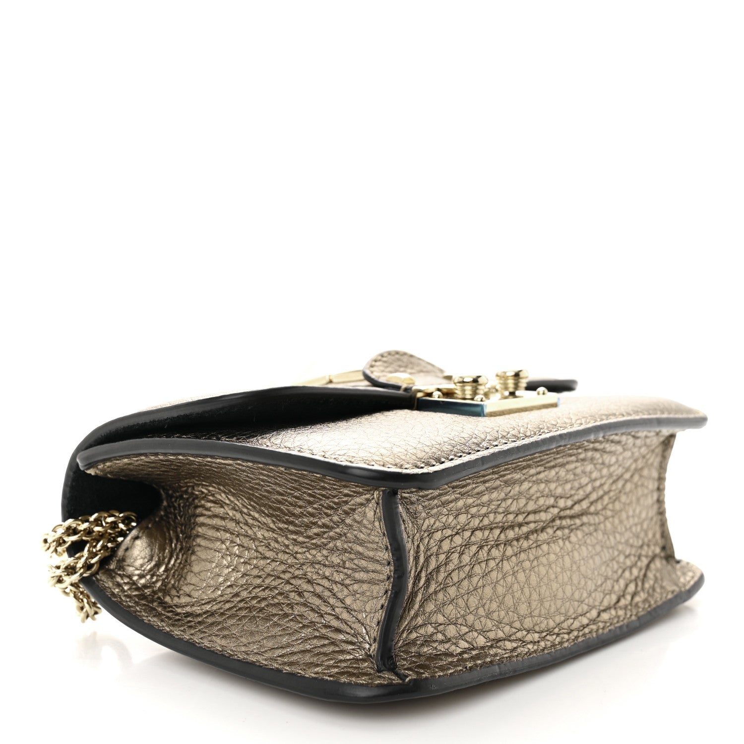 Valentino Garavani Metallic Pebbled Calfskin Mini Glam Lock Rockstud Flap Skin 4 of 12