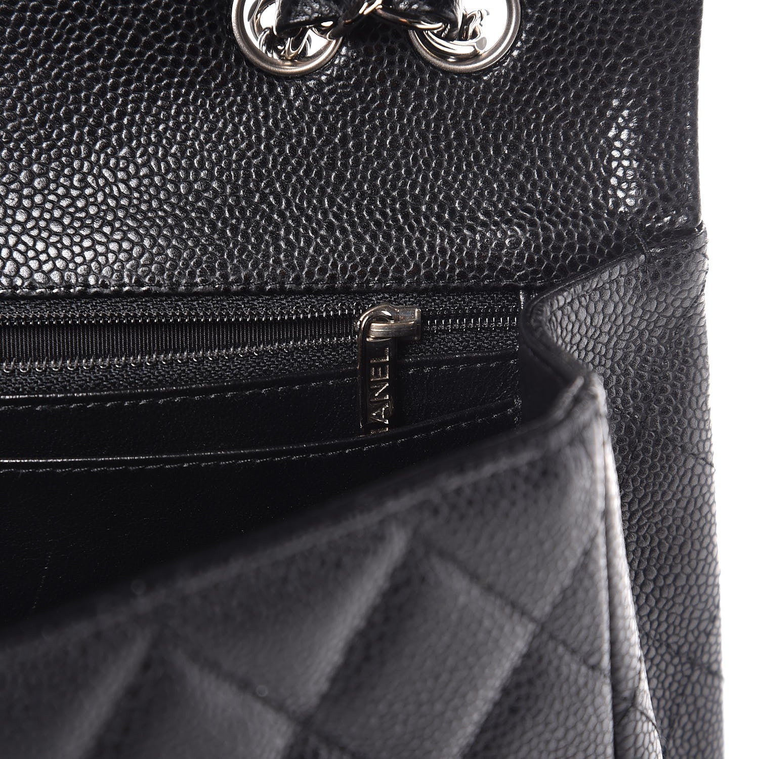 Chanel Caviar Quilted Jumbo Single Flap Black 9 of 11