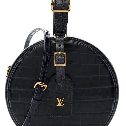 Louis Vuitton Crocodile Petite Boite Chapeau Navy 7 of 9