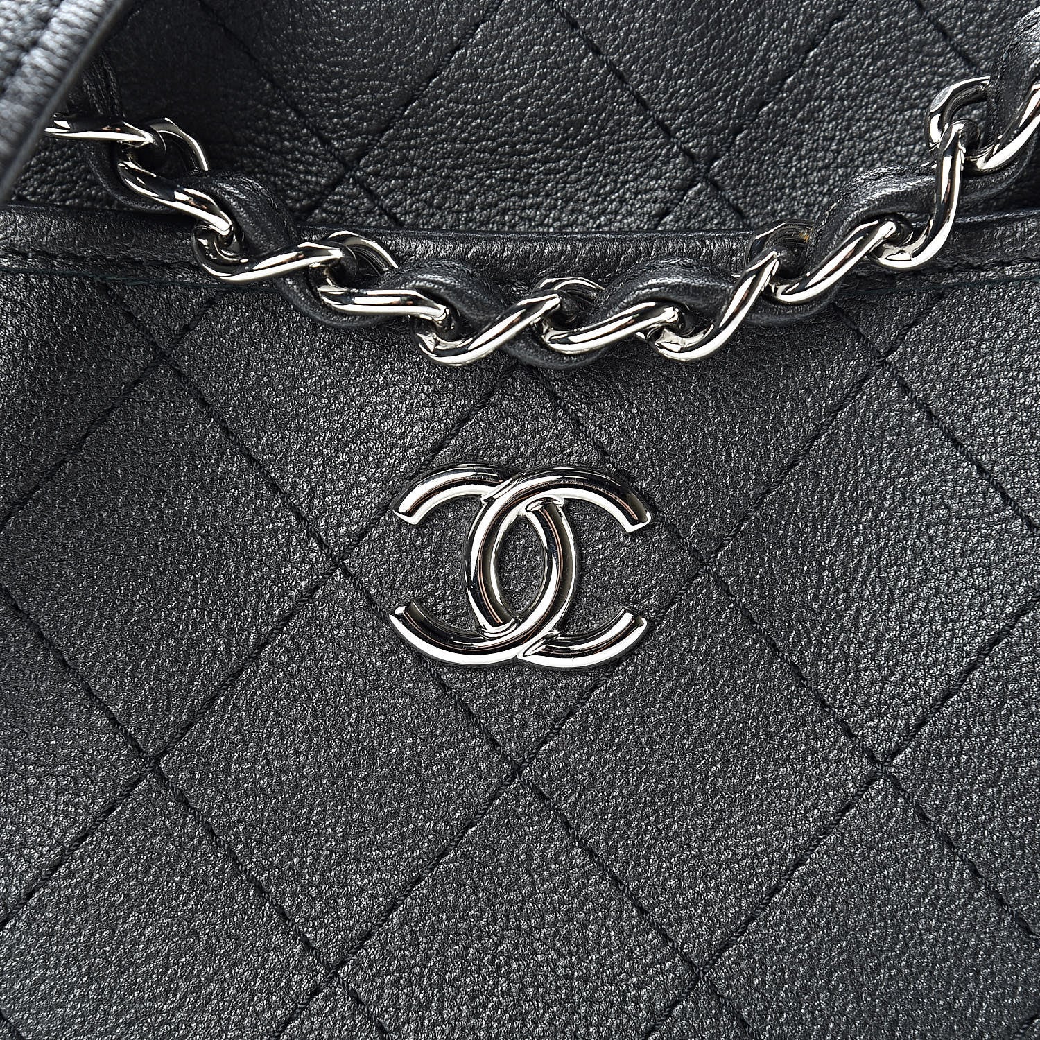 Chanel Calfskin Quilted Jungle Stroll Hobo Bag Black 8 of 11