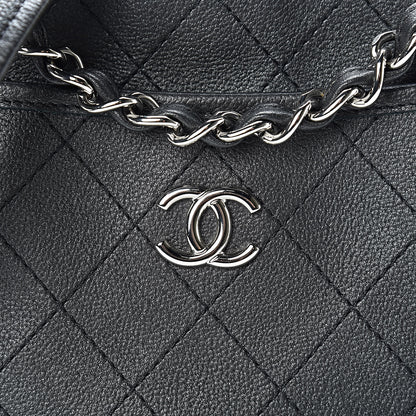 Chanel Calfskin Quilted Jungle Stroll Hobo Bag Black 8 of 11