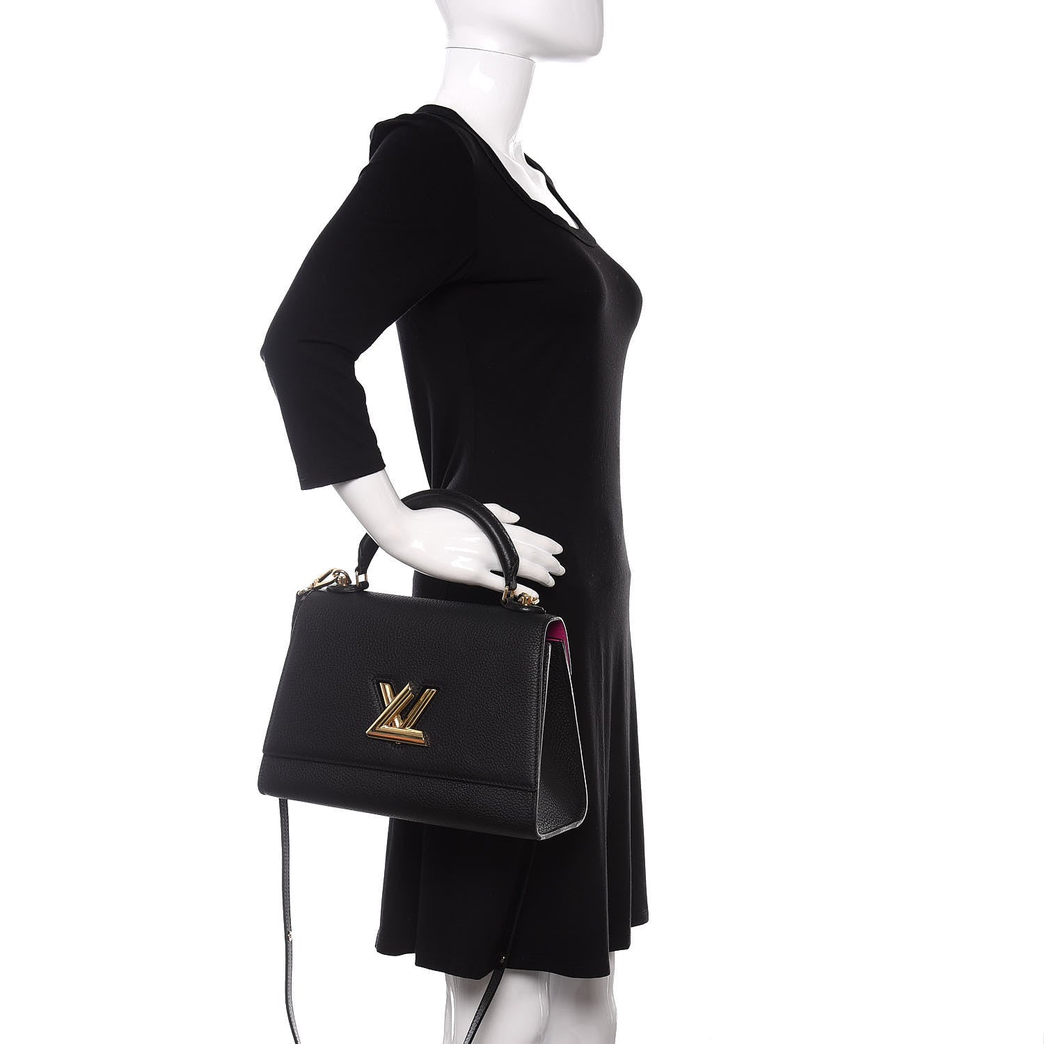 Louis Vuitton Taurillon Twist One Handle MM Black 3 of 14