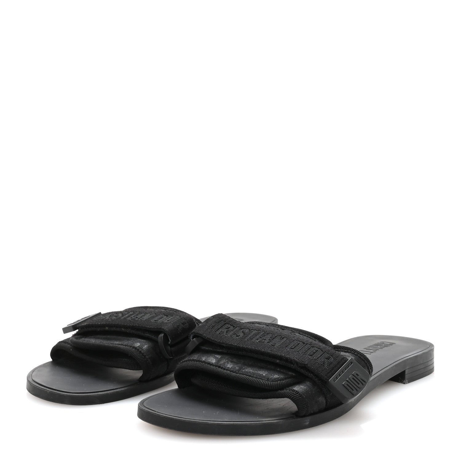 Christian Dior Shiny Technical Fabric Oblique Dio(r)evolution Slide Sandals 39 Black 4 of 8