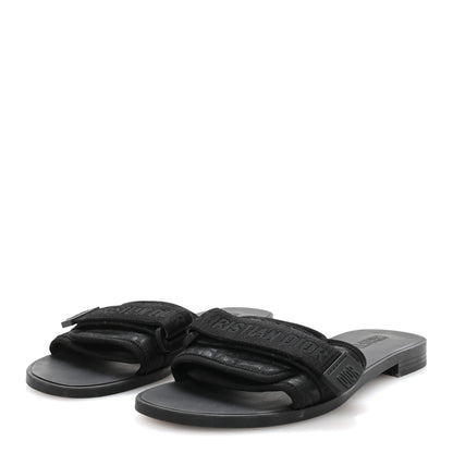 Christian Dior Shiny Technical Fabric Oblique Dio(r)evolution Slide Sandals 39 Black 4 of 8