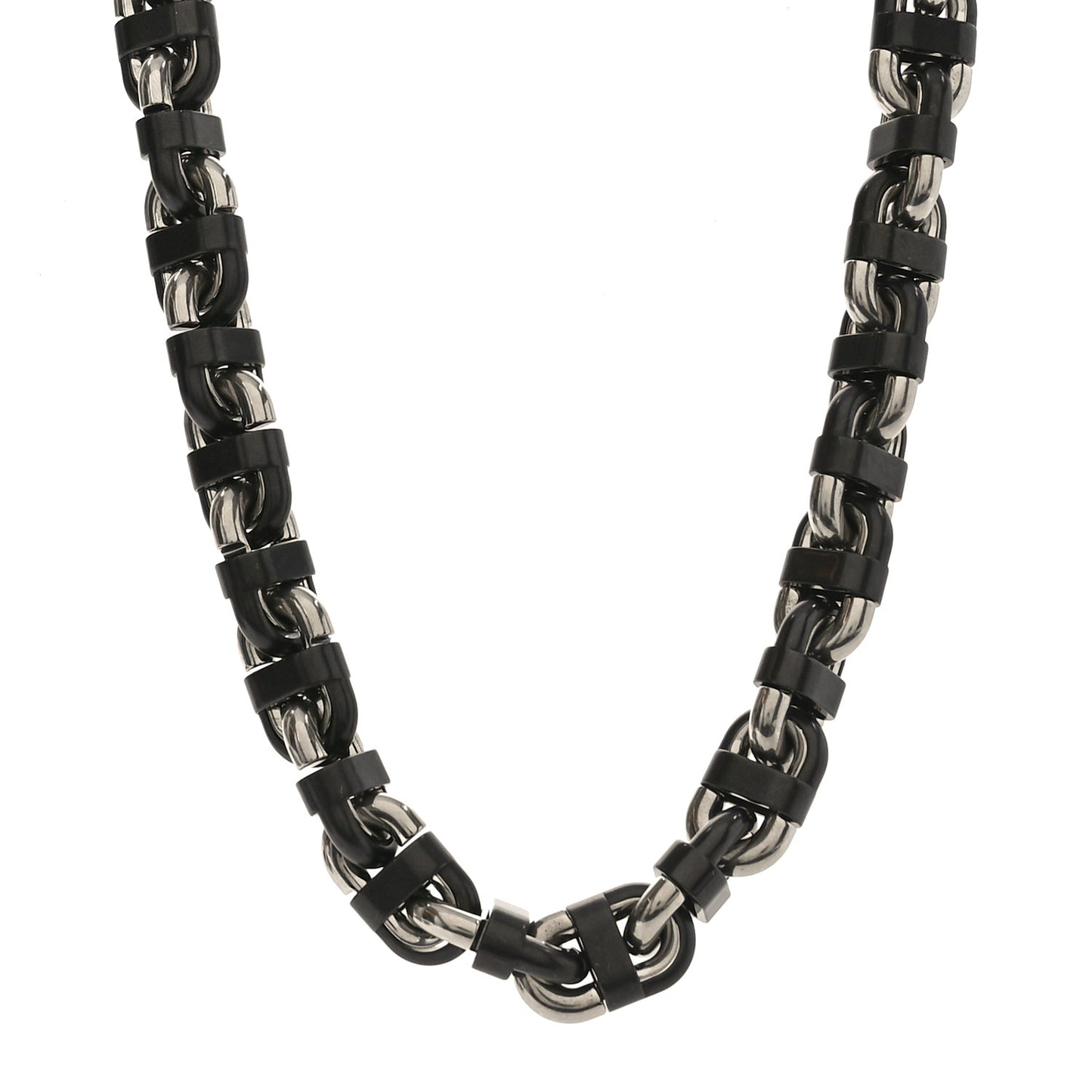 Palladium Ceramic Chaine Maillon Necklace Black