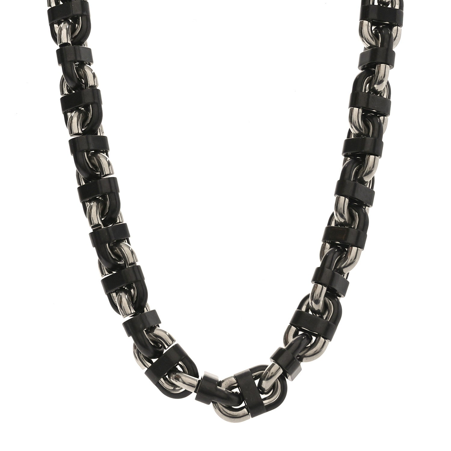 Hermes Palladium Ceramic Chaine Maillon Necklace Black 1 of 4