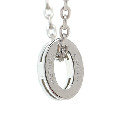Hermes Lacquered Palladium Mini Pop H Pendant Necklace Bleu Zephyr 6 of 7