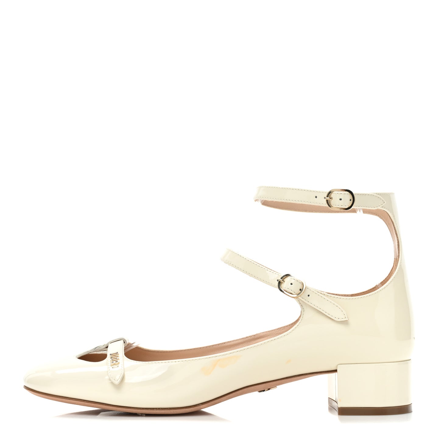 Patent Calfskin Aime Ballet Flats 40 White