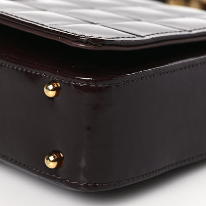 Chanel Patent Chocolate Bar Quilted CC Flap Burgundy 8 of 10