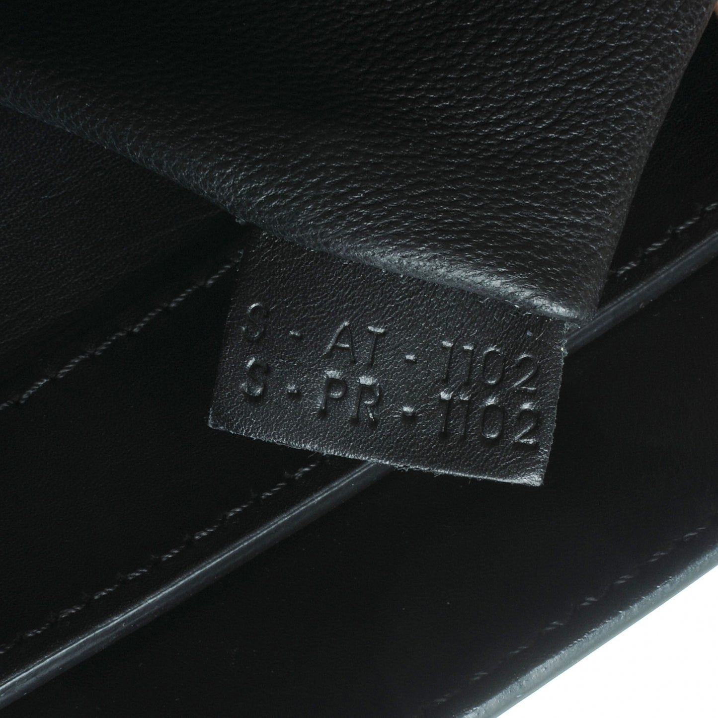 Smooth Calfskin and Linen Mini Luggage Navy Black Khaki