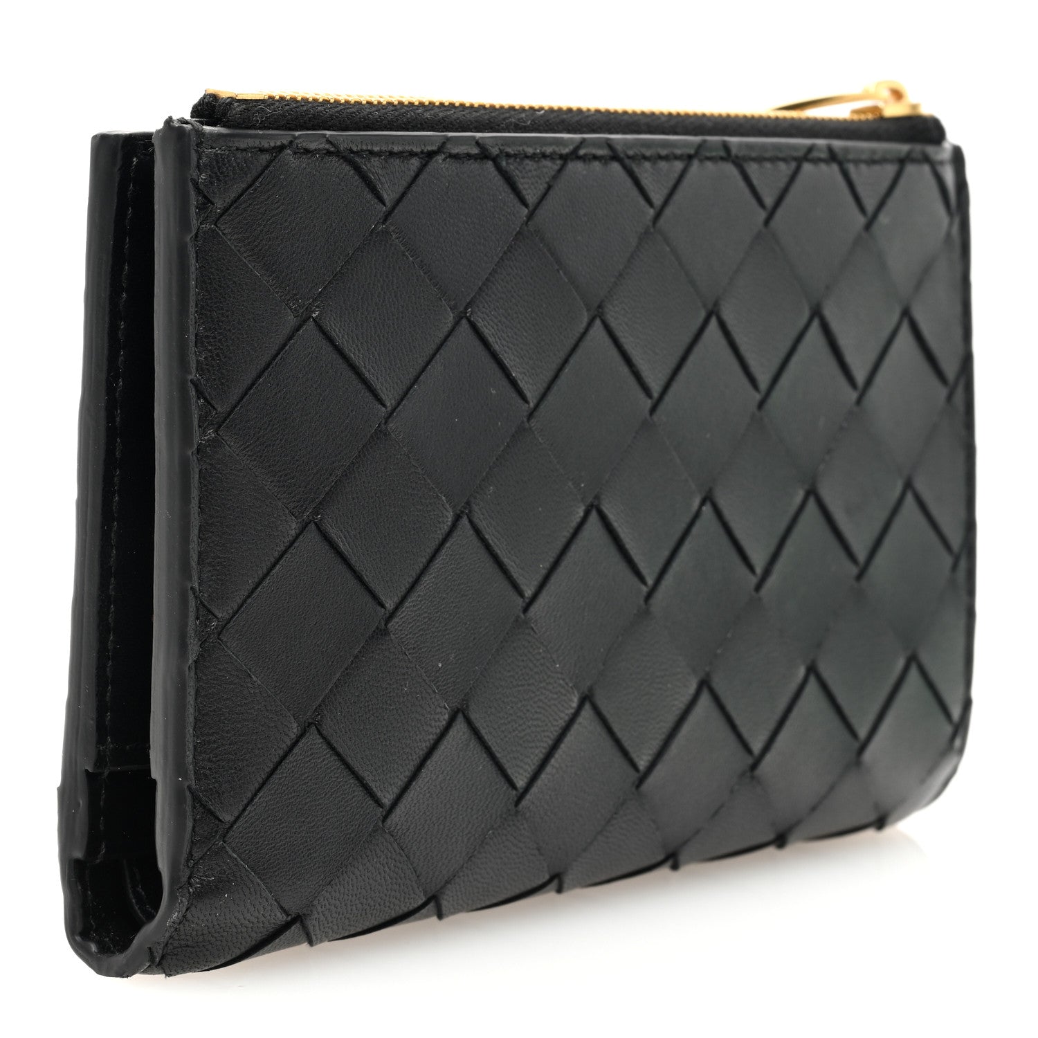 Bottega Veneta Nappa Intrecciato Medium Bi-Fold Zip Wallet Black 3 of 7