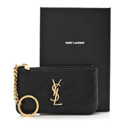 Saint Laurent Calfskin Matelasse Monogram Key Pouch Black 8 of 8