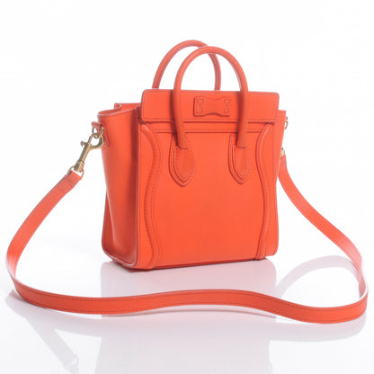 Celine Smooth Calfskin Nano Luggage Orange 3 of 8