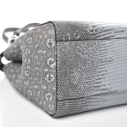 Fendi Lizard Togo Shiny Nappa Mini Peekaboo Iconic Satchel Pale Blue 9 of 11