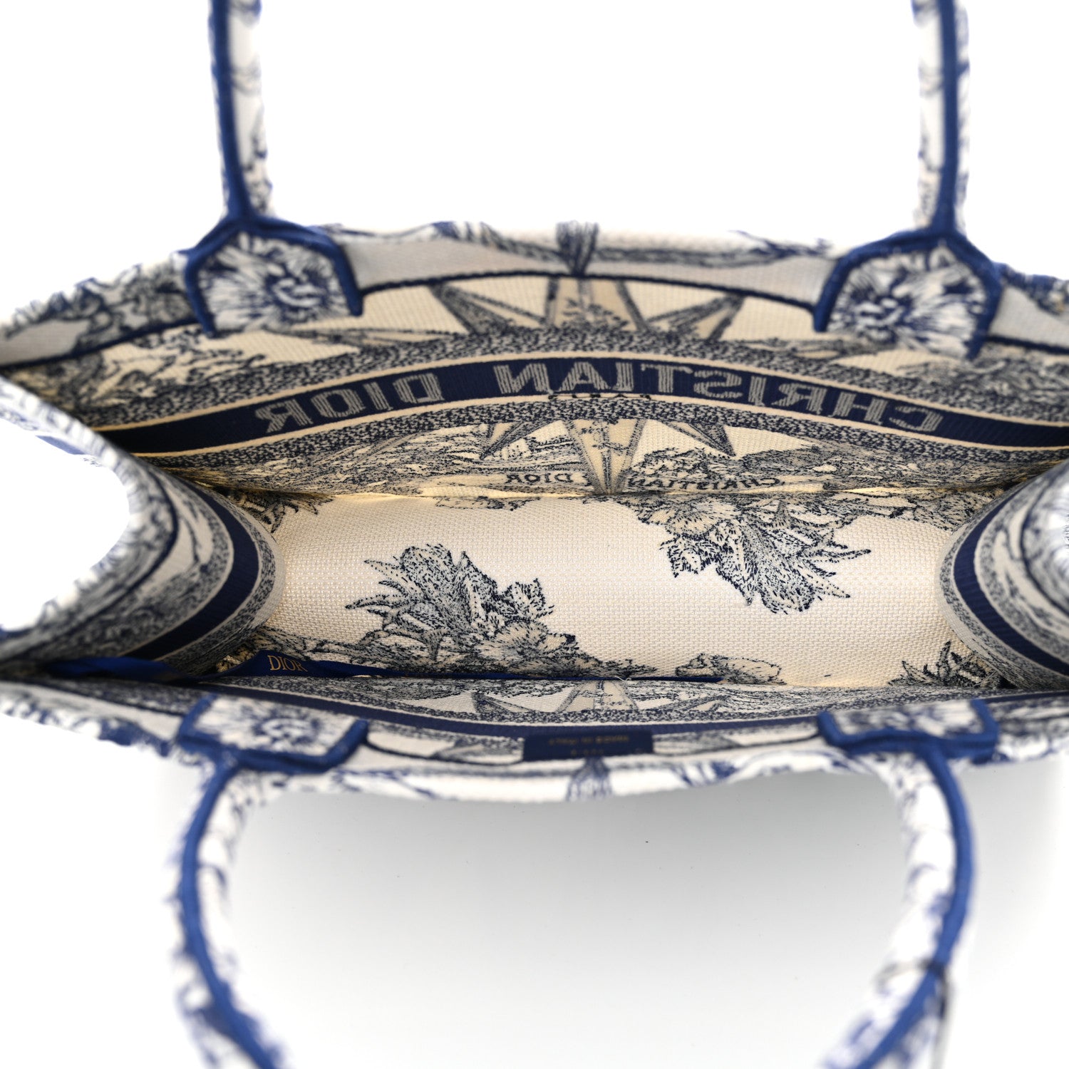 Christian Dior Canvas Embroidered Medium Reve d'Infini Book Tote Blue 5 of 12