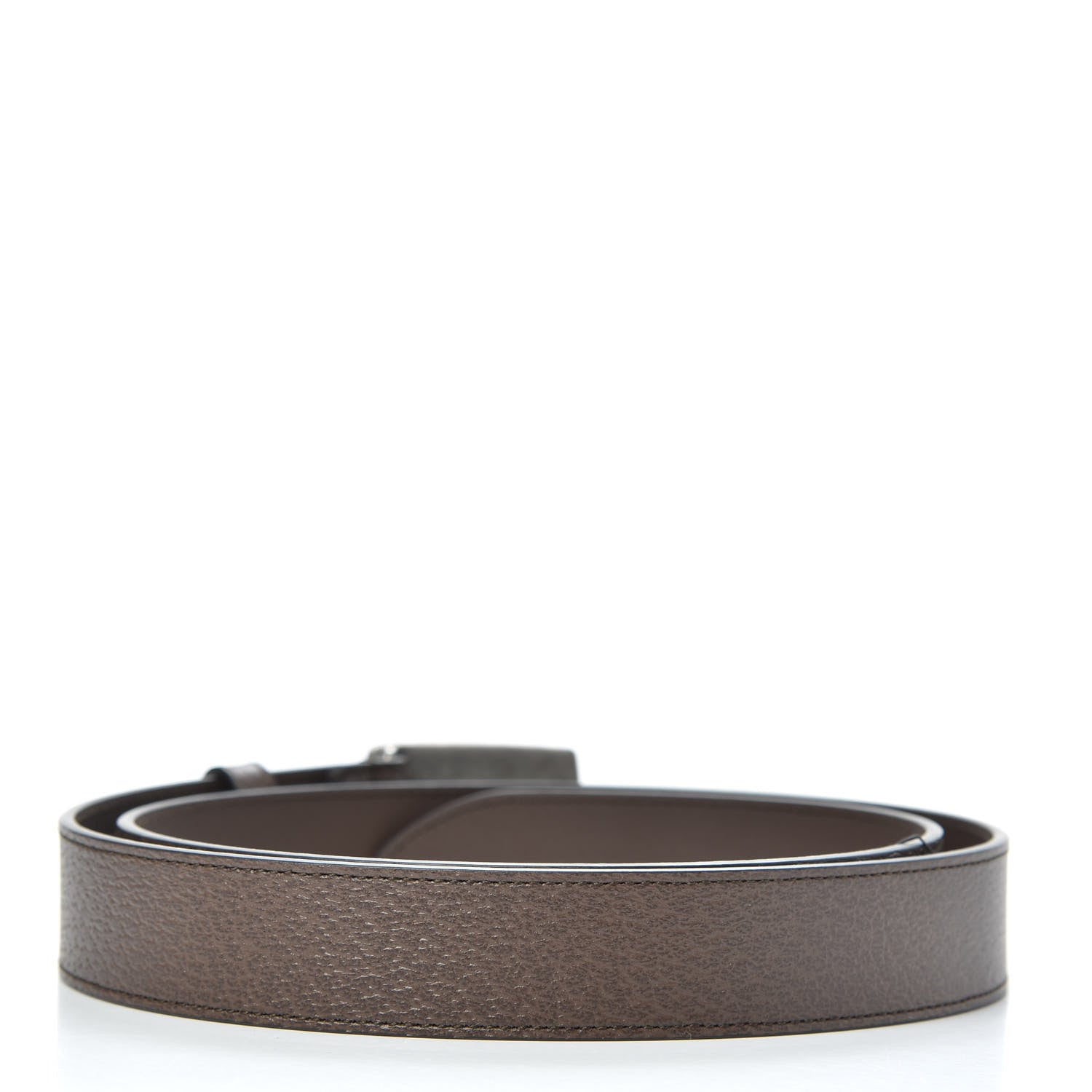 Gucci Pebbled Calfskin Logo Belt 95 38 Taupe 2 of 4