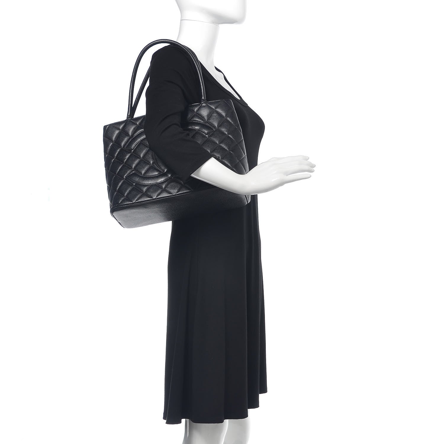 Chanel Caviar Quilted Medallion Tote Black 2 of 17