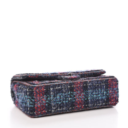Chanel Tweed Braid Medium Flap Navy Green Red Grey 4 of 10