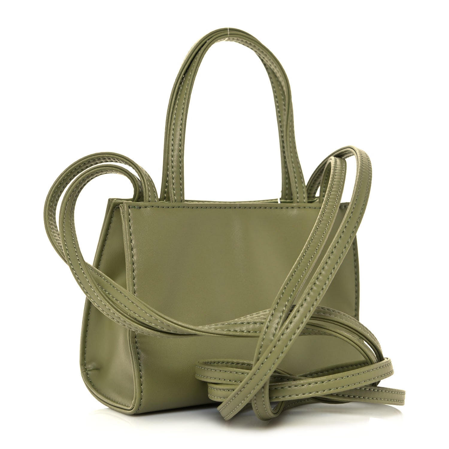 Telfar Vegan Leather Small Shopping Bag Drab 3 of 13