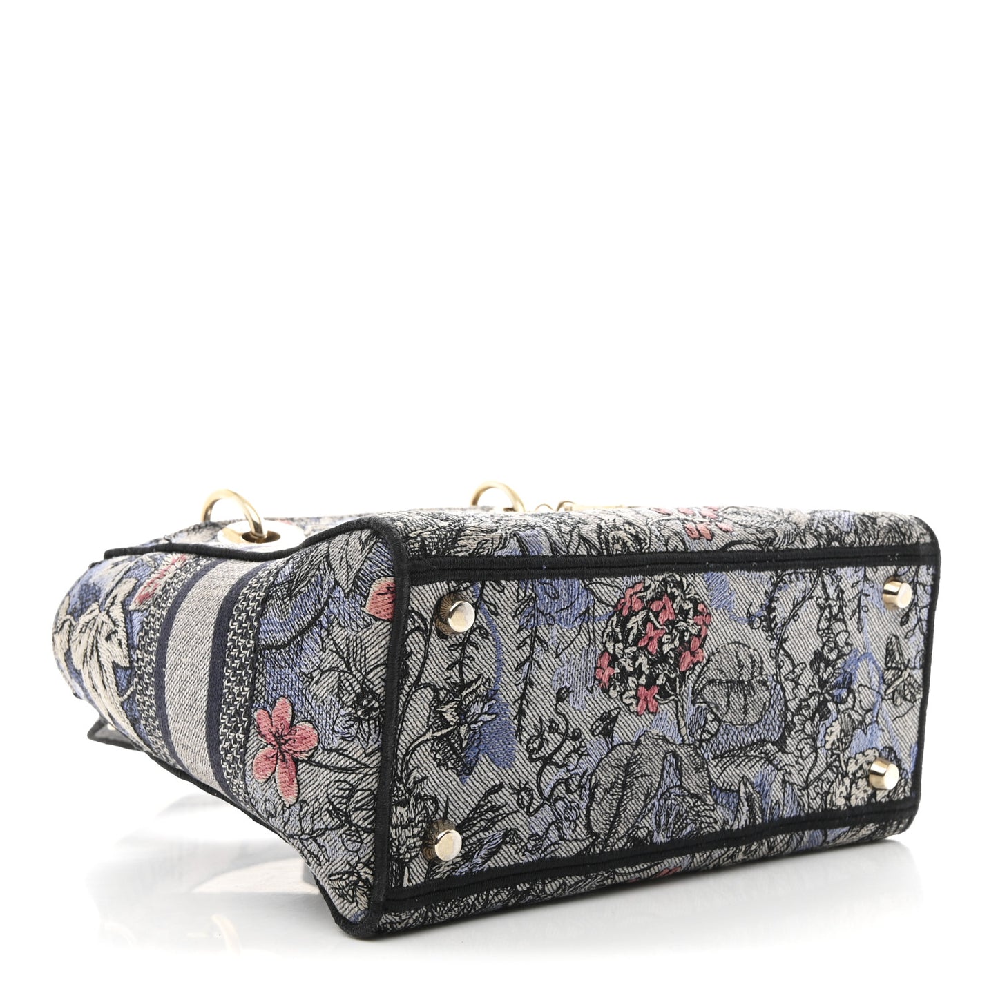 Canvas Embroidered Jardin Magique Medium Lady D-Lite Denim Multicolor