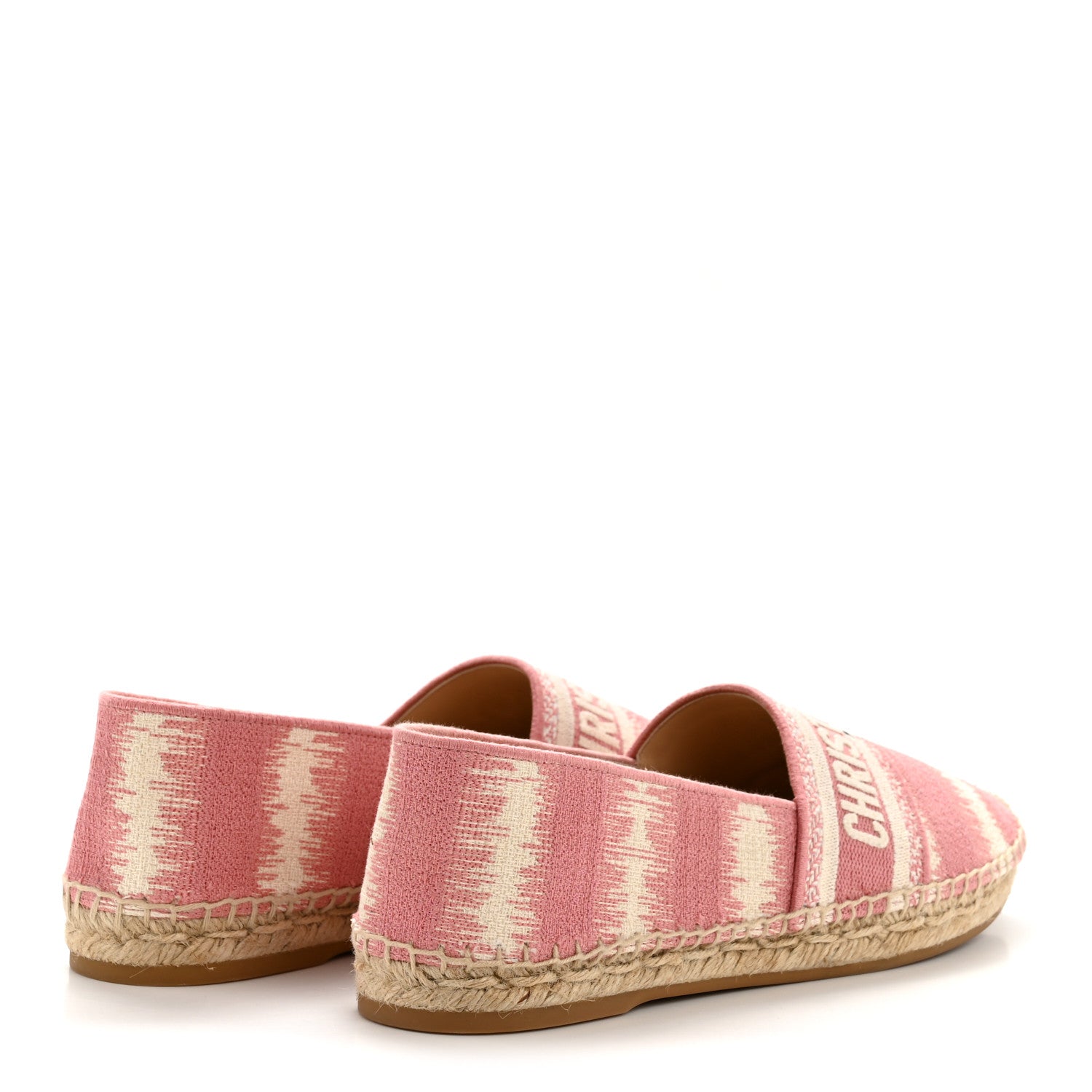 Christian Dior Cotton D-Stripes Embroidered Granville 15mm Espadrilles 40.5 Deep Nude 5 of 9