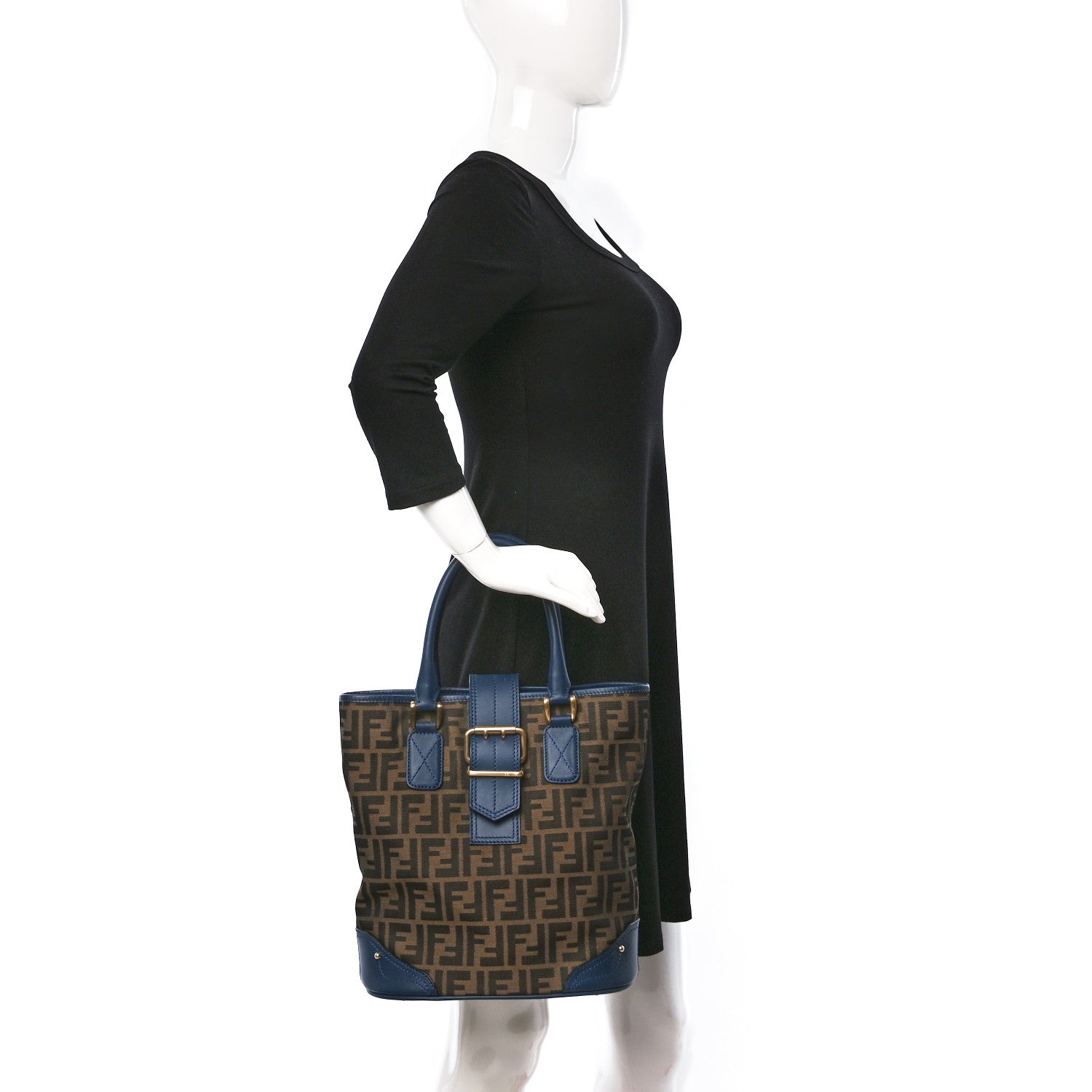 Fendi Zucca Tote Tobacco Blue 2 of 8