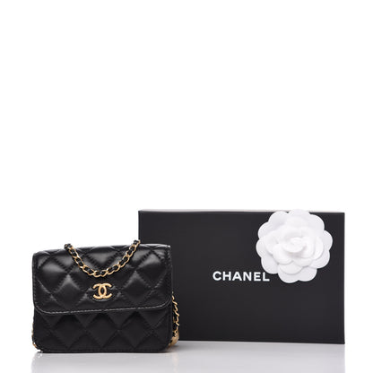 Chanel Lambskin Quilted Pearl Crush Clutch With Chain Black 12 of 12
