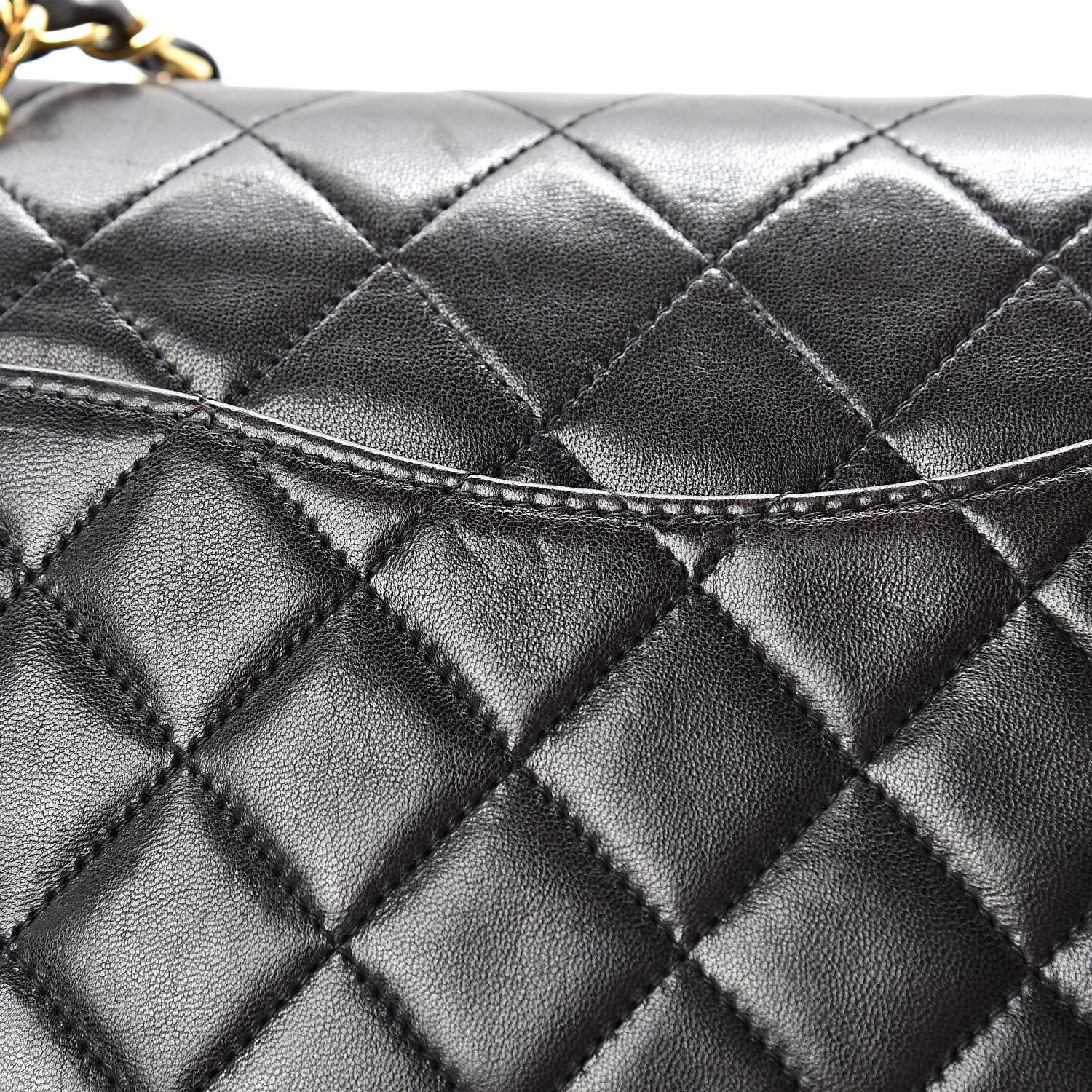 Chanel Lambskin Quilted Medium Double Flap Black 12 of 13